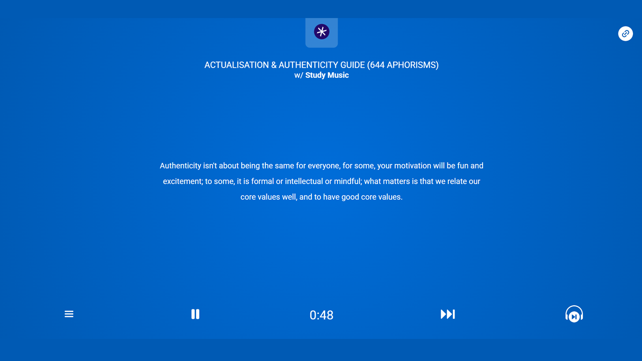 Level Up Guide active aphorism player with study music
